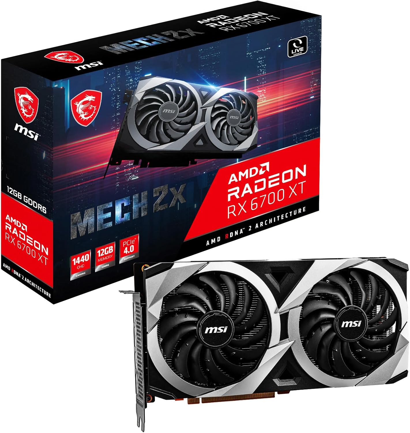 Radeon RX 6700 🍁 XT 【多段ろ過】 MECH 2X 12G グラフィックスボード