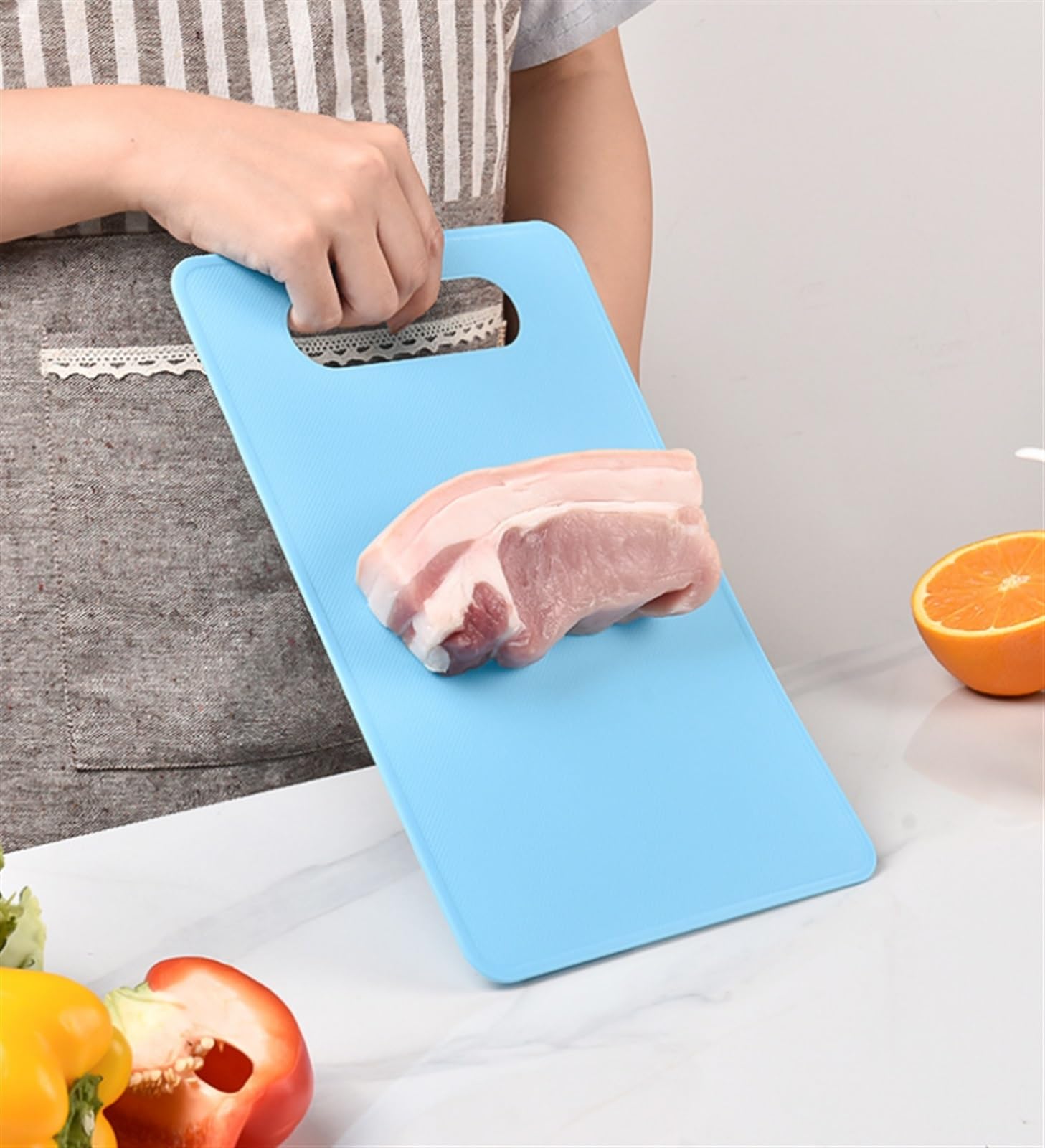 Küche Schneidebretter Kunststoff-Schneidebrett Mit Griffen, Lebensmittelechtes PP-Material, BPA-frei, Spülmaschinenfest Schneidebrett (Color : D, Size : 1pc)