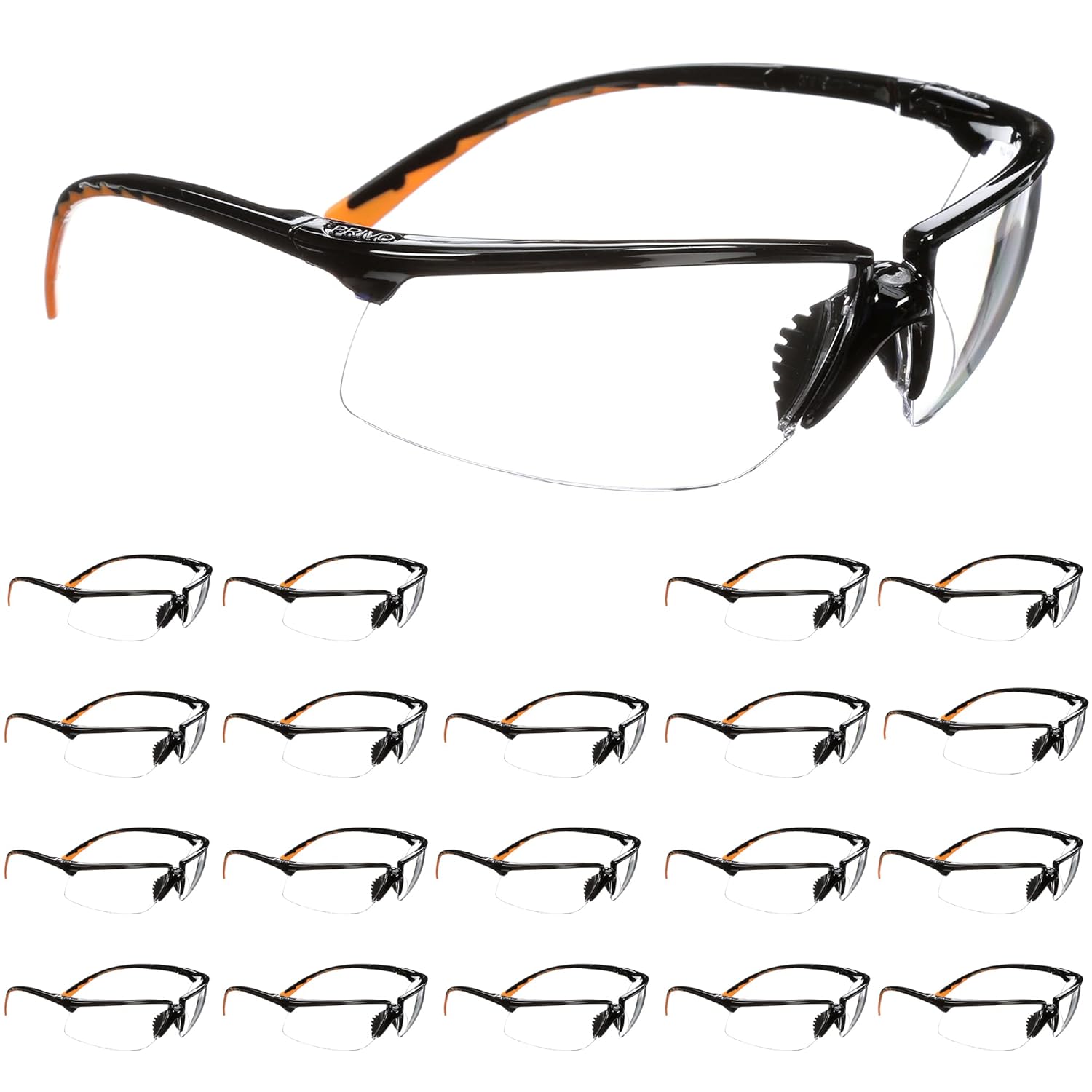 3M Safety Glasses, Privo, 20 Pack, ANSI Z87, Anti-Fog Clear Lens, Black Frame, European Style