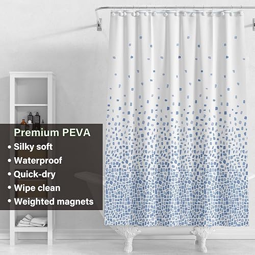 Miniatura 2 de Forro de plástico para ducha, forro de cortina de ducha de PEVA 4G de alta calidad con ojales inoxidables y 3 imanes pesados, cortinas de ducha