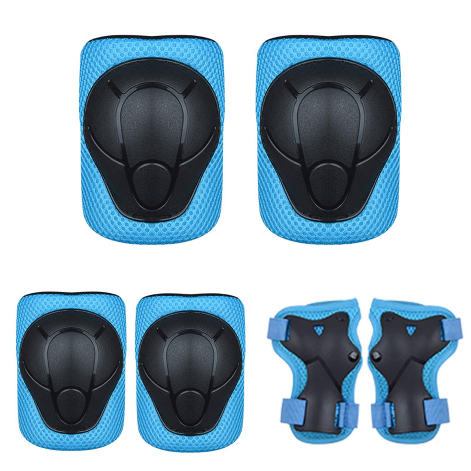 Kumprohu Knee Pad Set for Kids | 6 Wrist Guards Set | Protective Gear Set for Skateboard, Scooter Riding Sports, Inline Skating for Girls Boys