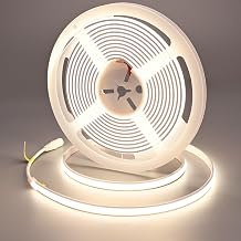 GOMING 24V 16.4ft/5M Neon COB LED Strip Light Natural White 4000K IP67 Waterproof 1560LEDs CRI 93+ 4100lm Uniform Glow Flexible Self-Adhesive LED Tape for DIY Home DecorPower Supply not Included