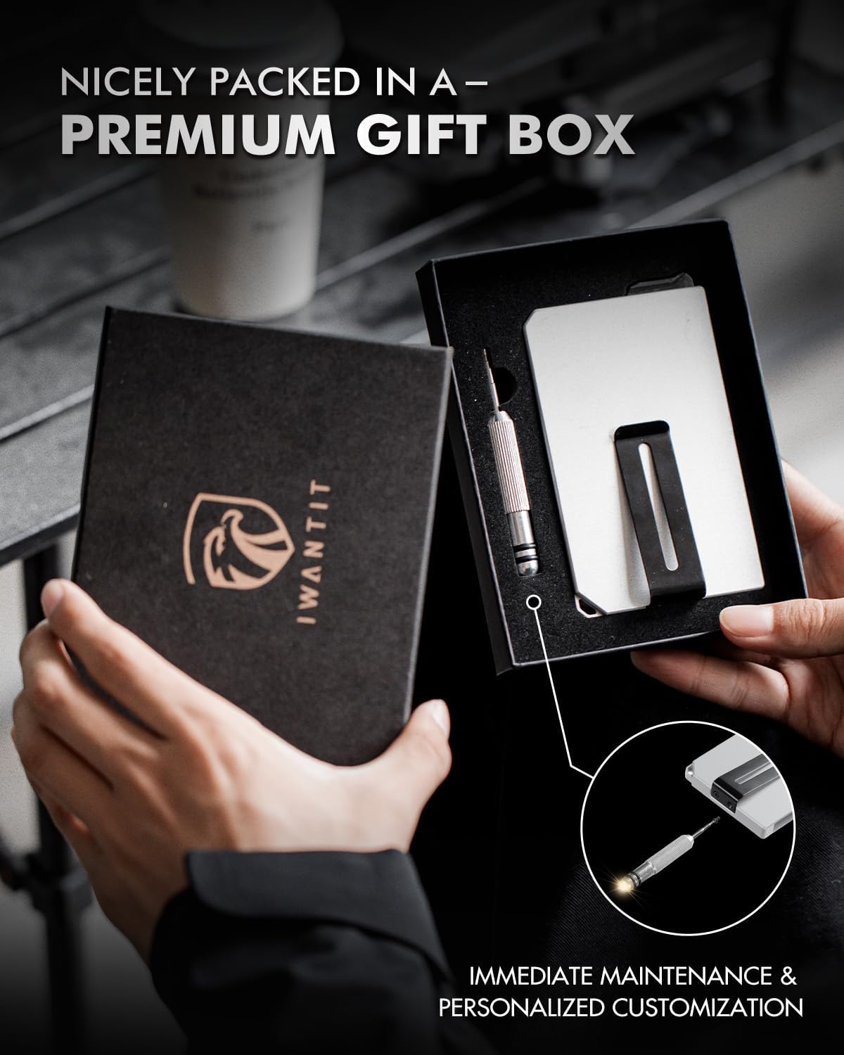 iwantit Pop Up Wallet for Men, Slim Minimalist Credit Card Holder with Money Clip - Man Metal Aluminum Wallet RFID Blocking, Smart Tactical Wallet for Men, Gift for Men (Silver) - Image 9