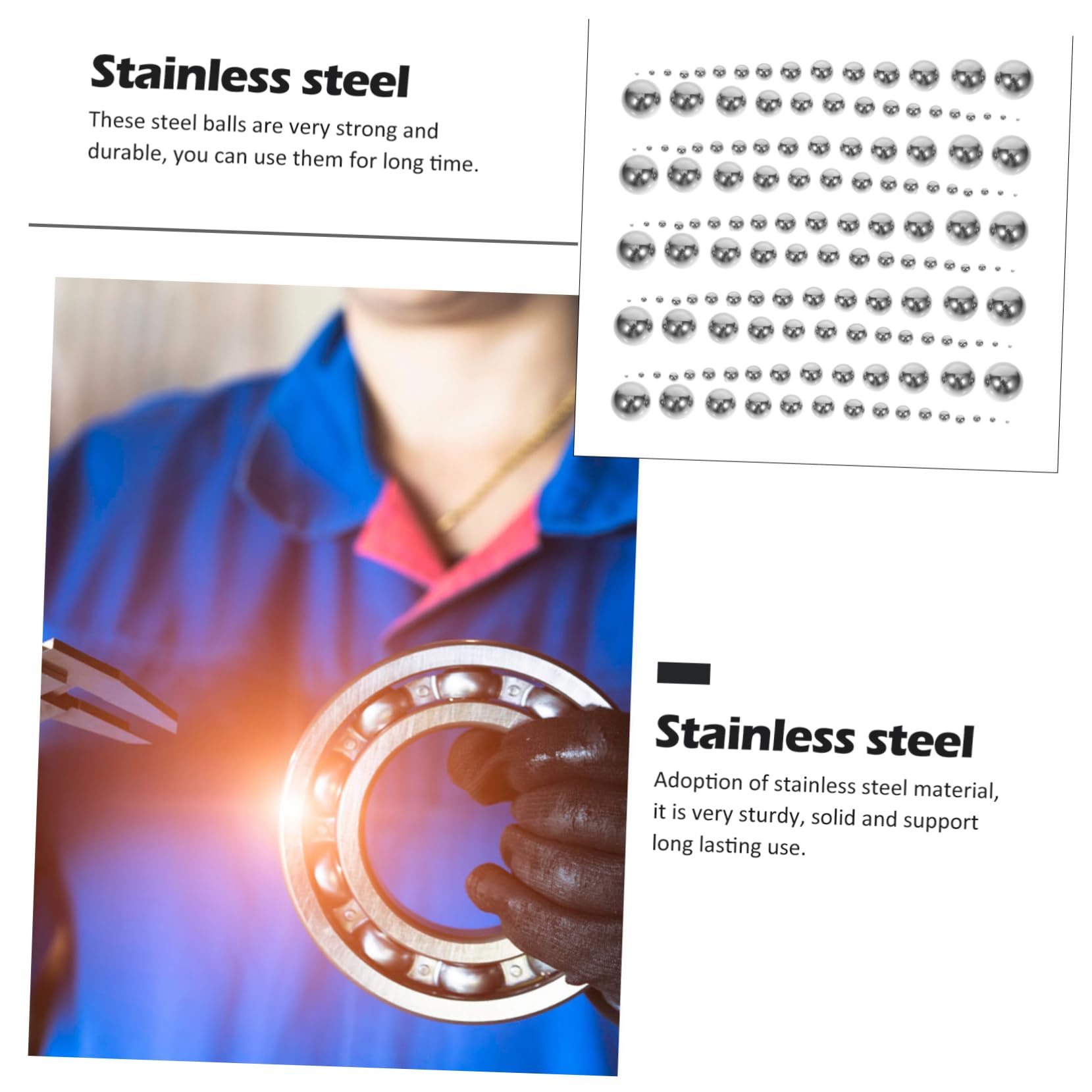 Zerodeko 580pièces Billes Acier Pour Roulements Assortiment Pour Réparation Et Entretien De Vélos Kit De Billes De Roulement à