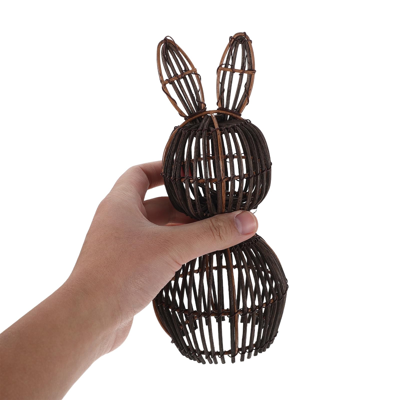 VALICLUD Decorazione Pasquale Accessorio Decorativo Versatile Coniglietto Intrecciato in Rattan per Celebrazioni Primaverili e Arredamento Casa
