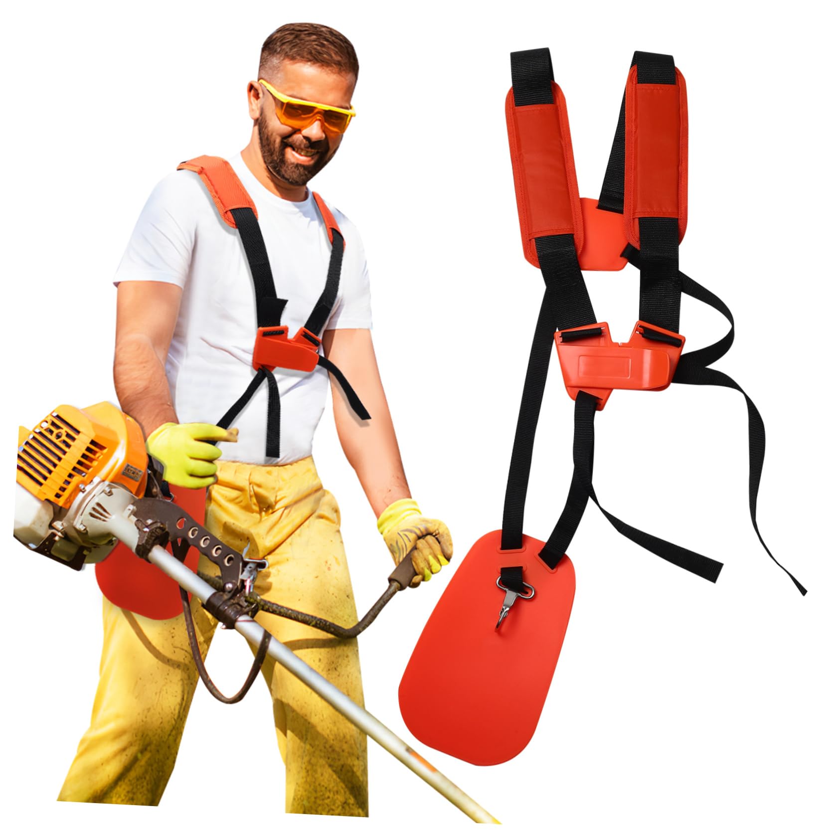 Parliky Adjustable Trimmer Strap for Lawn Mower Comfortable Shoulder Harness Wide Straps for Easy Carrying Trimmer Carrying Tools