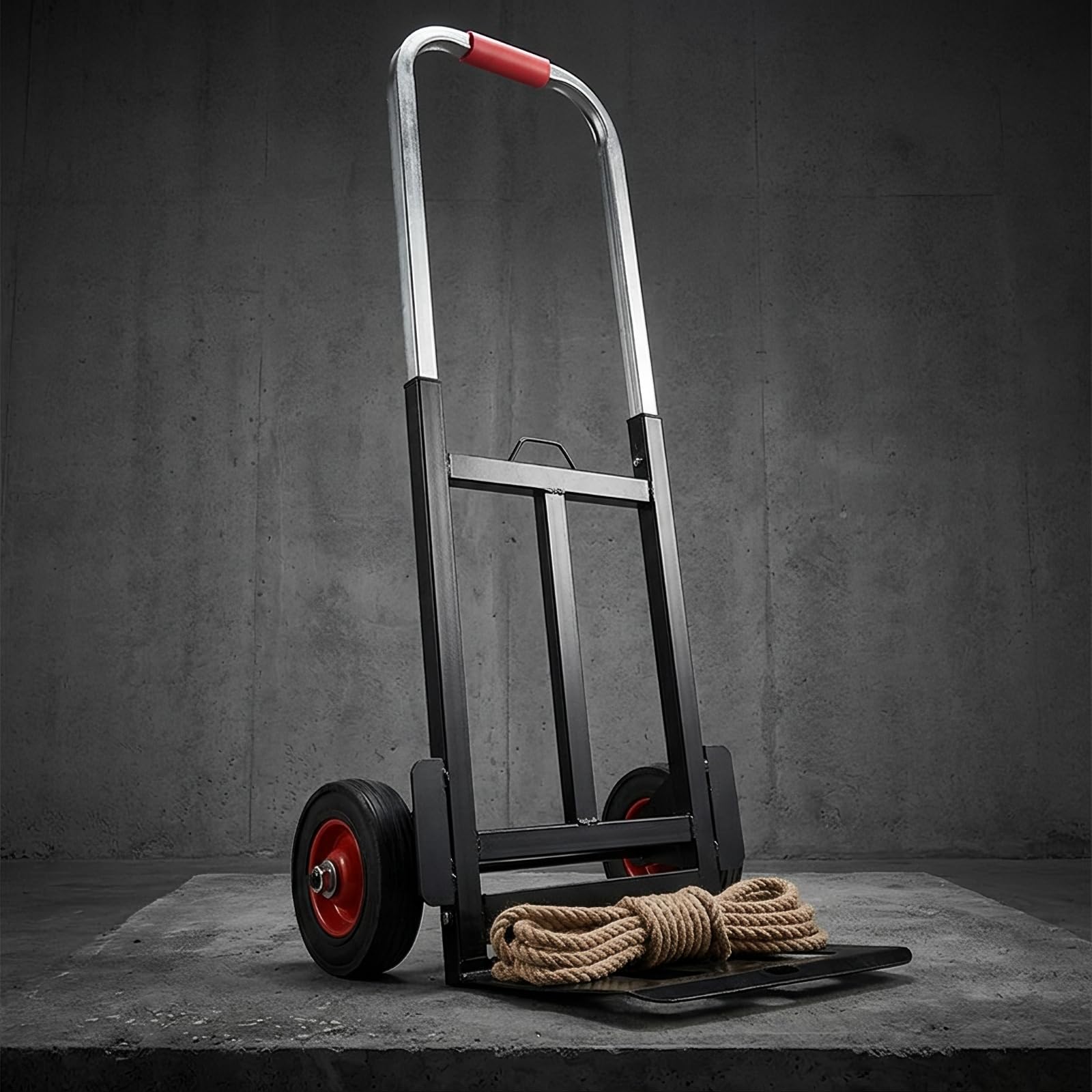 Baoblaze Carrello Pieghevole tile Manico Telescopico Regolabile, Impugnatura vermiglia Imbottita, Carrello Pieghevole a Mano, per Trasloco, Stile A