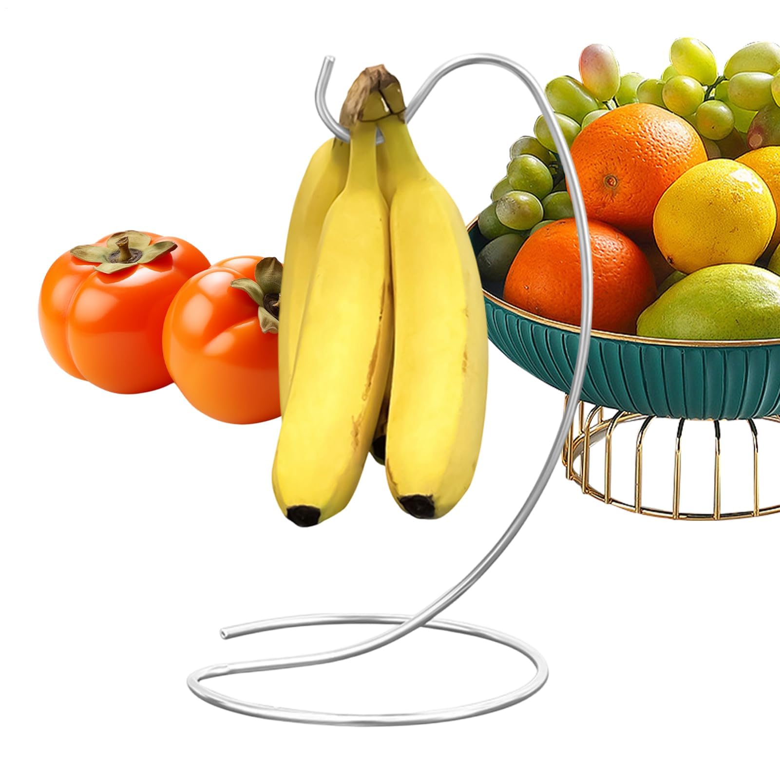 Soporte para plátanos con estabilidad mejorada y gancho versátil de acero inoxidable
