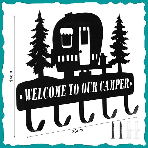 Miniatura 9 de Maitys Soporte para llaves decorativo de pared de metal con ganchos, decoración de pared de Navidad, gancho rústico para llaves para decoración de