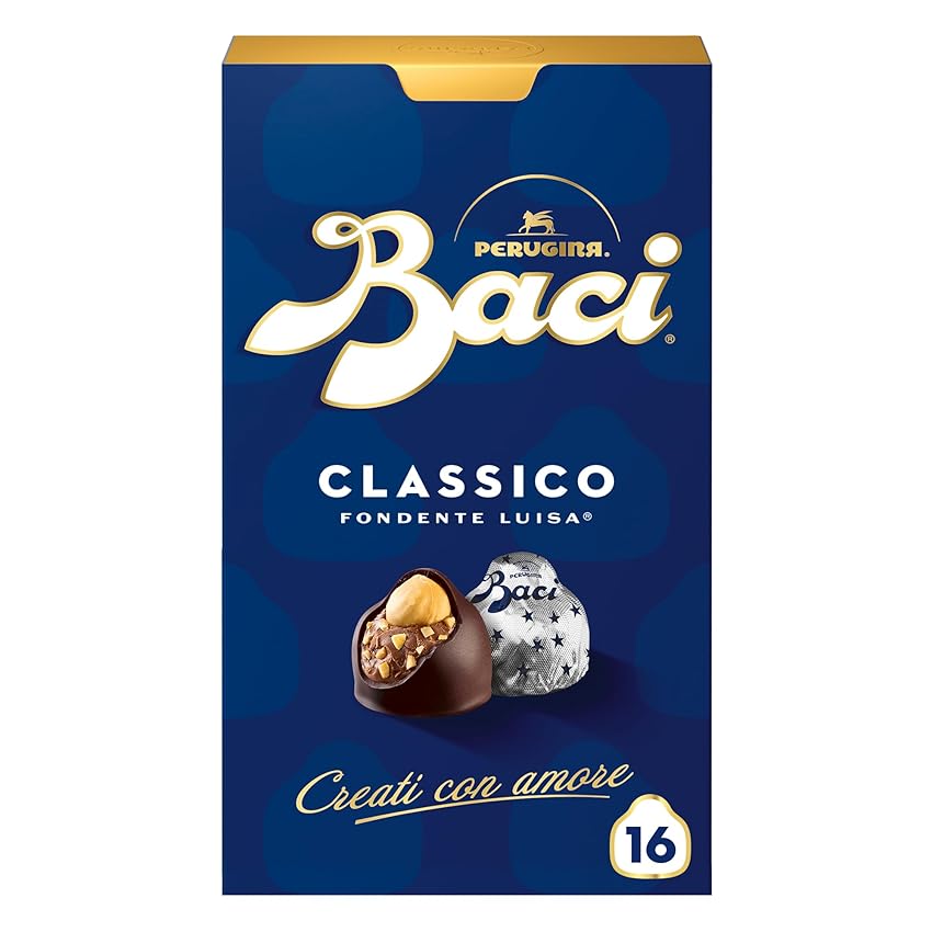 BACI PERUGINA Classico Cioccolatini Fondenti ripieni al Gianduia, Scatola 200g
