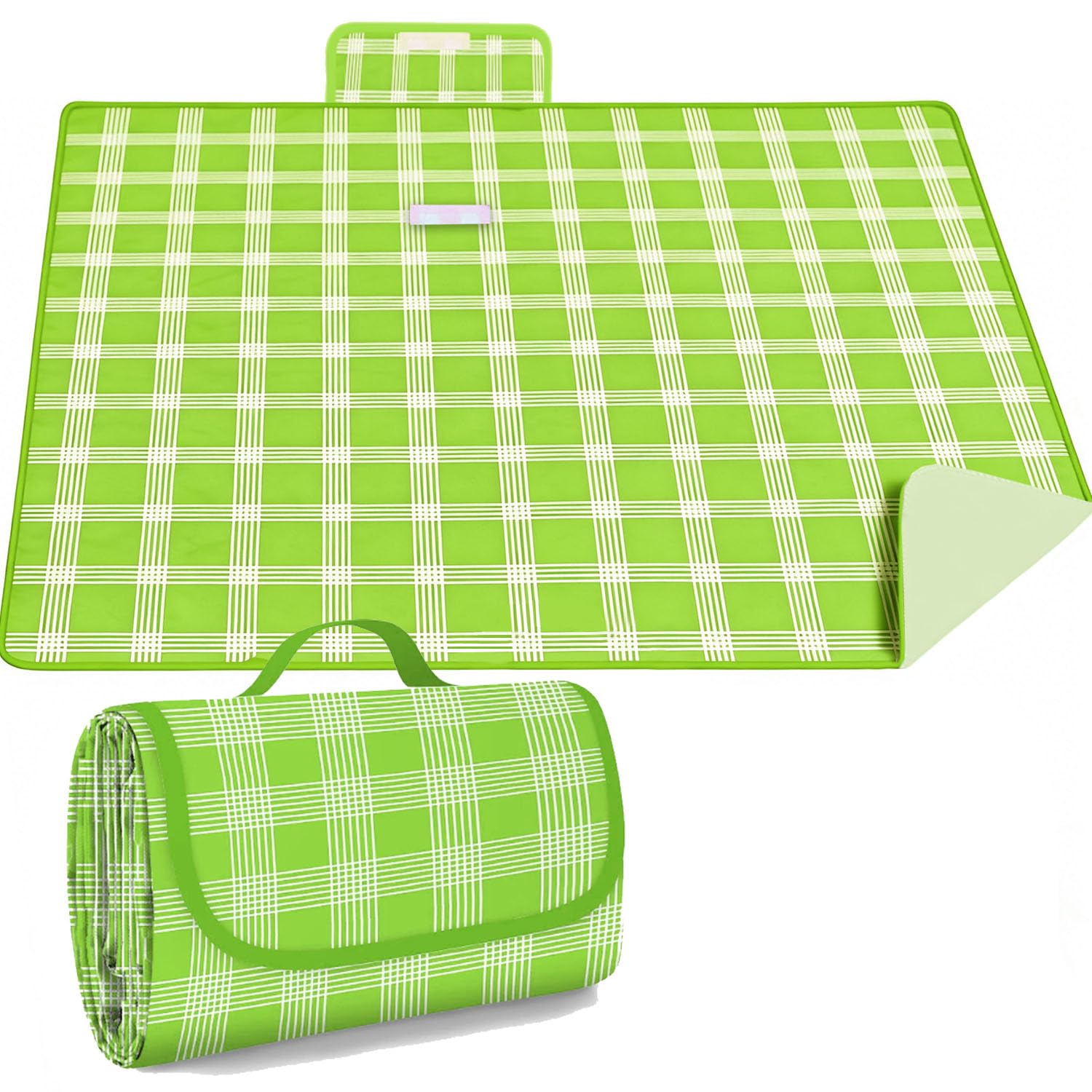 Telo impermeabile picnic 200x200cm,Manta tappeto pic nic Resistente Arena Humedad con Asa,Extra Grande Plegable y Portátil telo picnic grande para Parque Jardín Exterior Playa,Camping(Rayas Colores) — view 9
