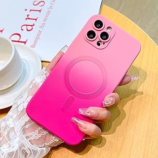 LSL for iPhone 12 Pro Max Case [Compatible with MagSafe] Soft TPU Bumper Anti-Drop Anti-Scratch Shockproof Full Camera Lens Protective Slim Multicolor Magnetic Cover - Pink Red