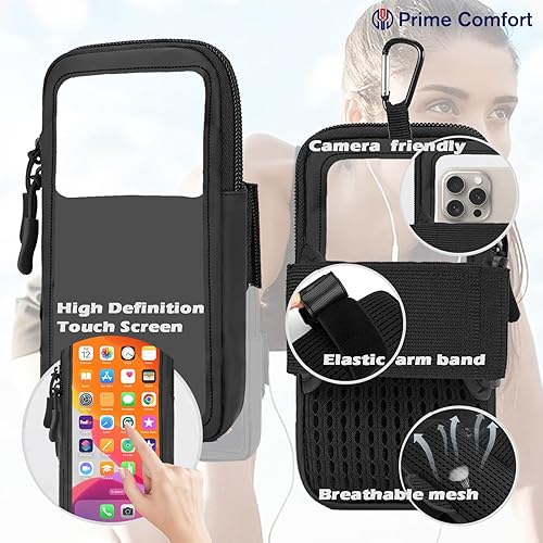 Miniatura 4 de Soporte para teléfono para correr, caminar y entrenar  Brazalete ajustable para iPhone y teléfonos celulares  Bolsa cruzada transparente para