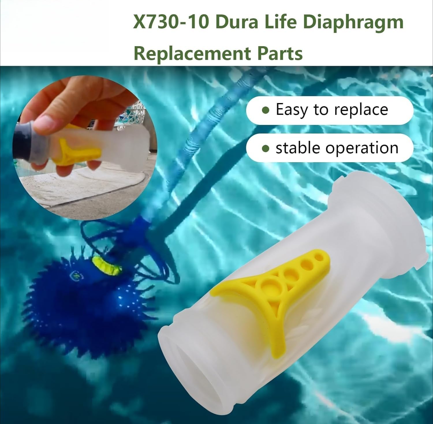 X73010 Dura Life Membran-Ersatz kompatibel mit Zodiac Baracuda 2 Stück