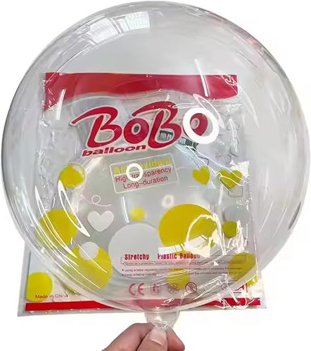 60CM Bobo Balloons Bubble Balloons, Pack 10, Clear/Transparent Bobo Balloon, Large Bubble Balloon for Christmas, Wedding, Birthday Party Decoration, or Gifts. Pack 10