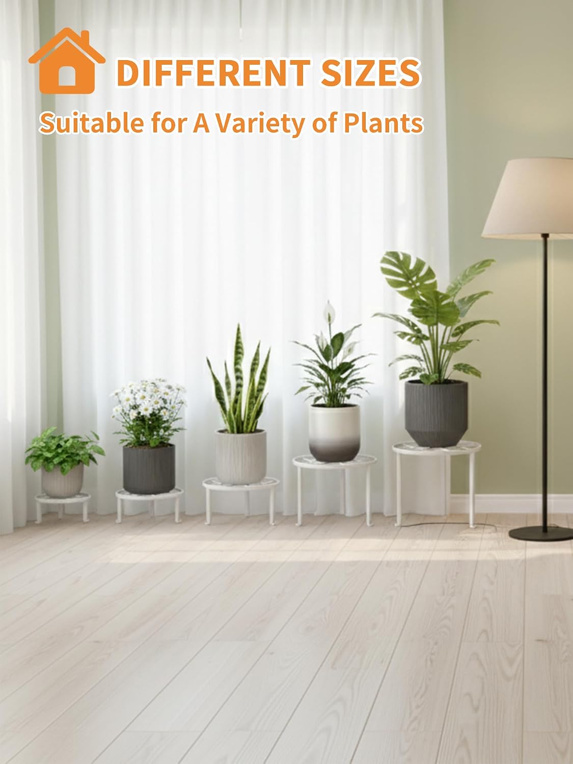 5-Pack Metal Plant Stand for Heavy Potted Plant for Home Indoor and Outdoor Heavy Duty Flower Pot Stands for Multiple Plant for Living Room