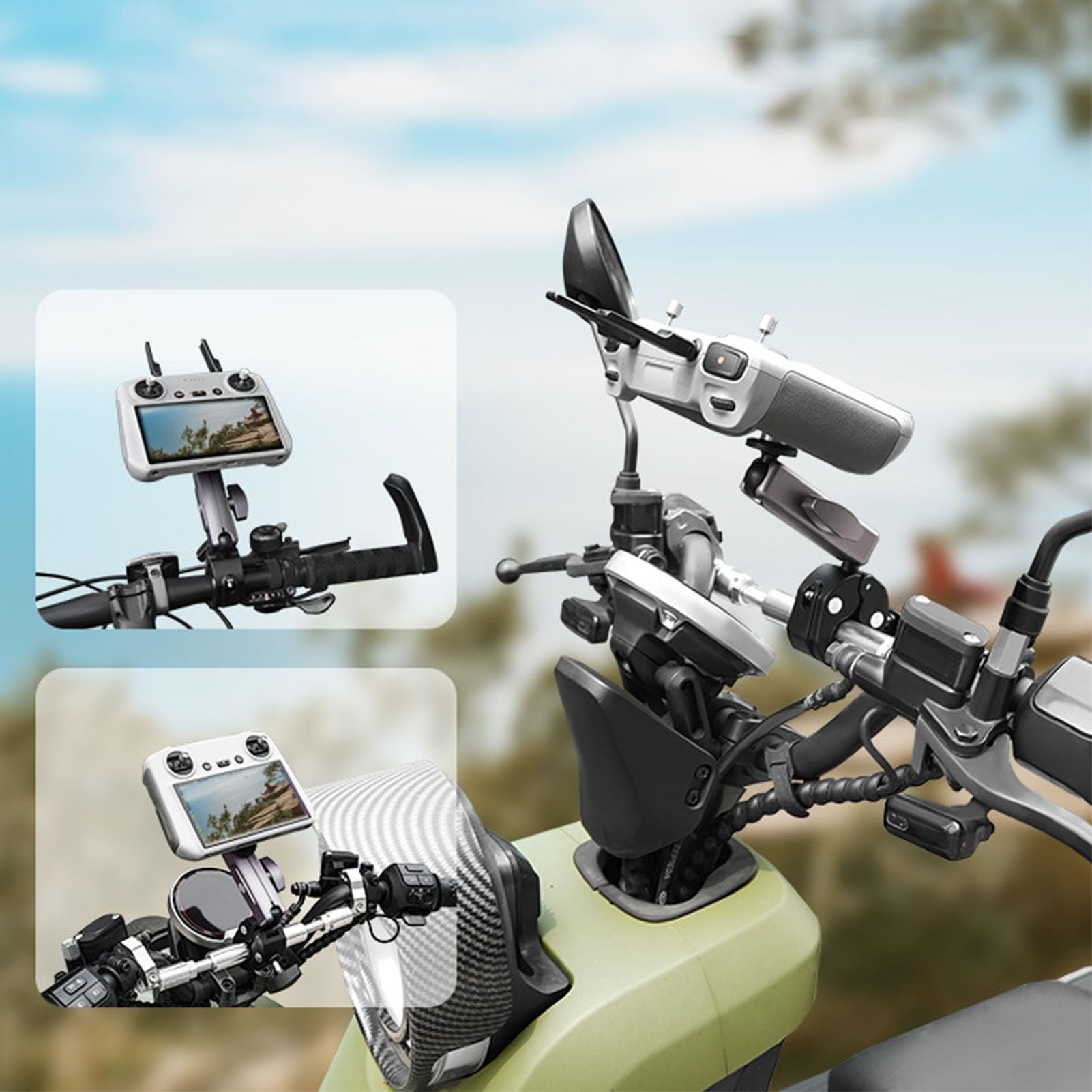 Supporto per Videocamera con Telecomando per Drone, in Lega di Alluminio, Durevole e Regolabile, per Andare in Bicicletta 2-5 Cm