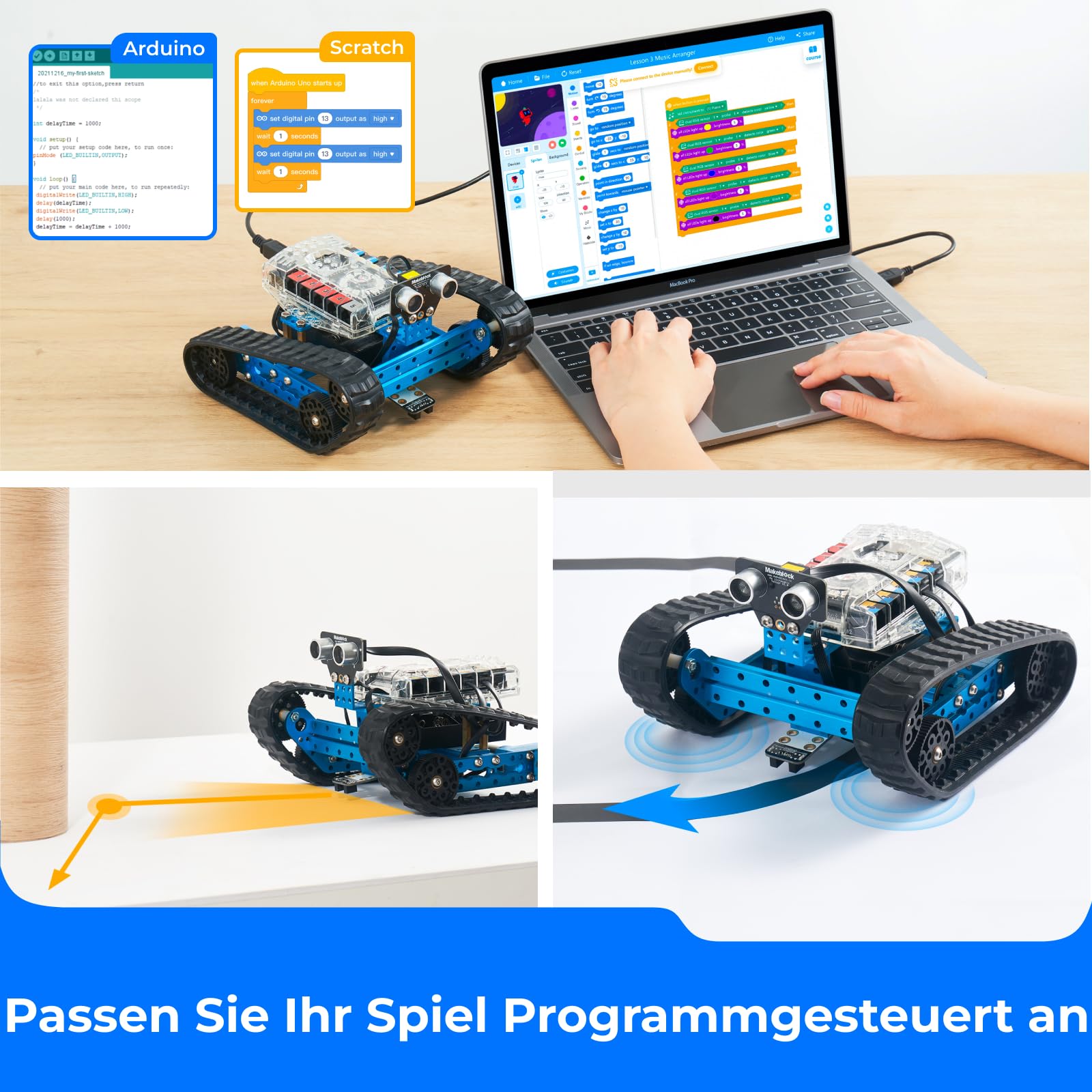 Makeblock mBot Ranger Roboter Programmierbarer 3 in 1, Roboter Bausatz für Kinder ab 8 Jahre, APP-Ferngesteuerte Roboter Kinder Spielzeug können mit Scratch/Arduino programmiert Werden