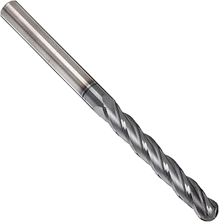 Melin Tool CCMG-EB Carbide Ball Nose End Mill, AlTiN Monolayer Finish, 30 Deg Helix, 4 Flutes, 3