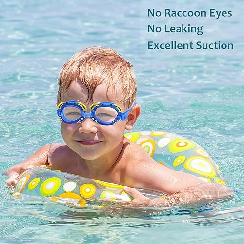 Miniatura 3 de TFJH E Paquete de 2 gafas de natación para niños y niñas, antivaho sin fugas, 3-14 años