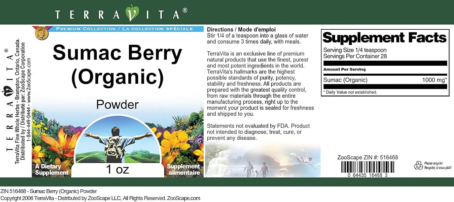 Sumac Berry (Organic) Powder (1 oz, ZIN: 516468) - 3 Pack