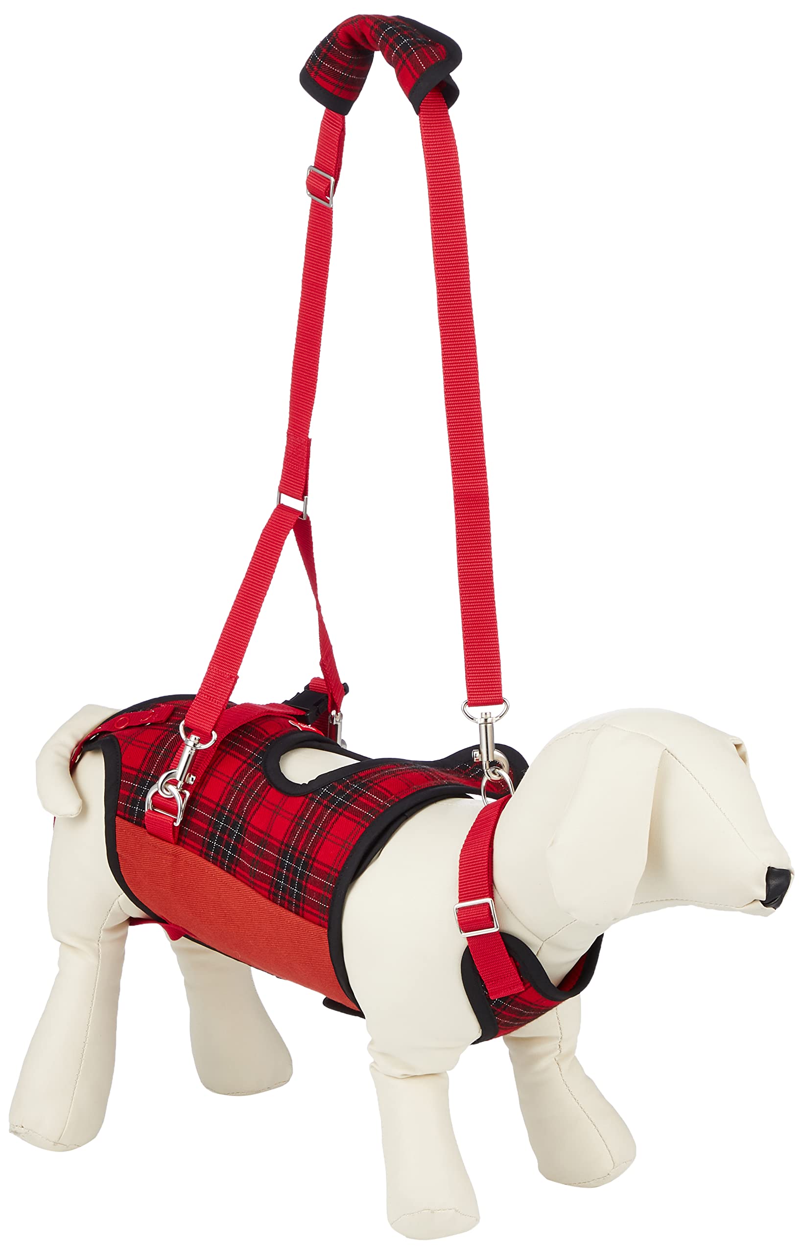 試着のみ　美品 LaLa Walk 歩行補助ハーネス M 小型犬.ダックス用 Amazon | 歩行補助ハーネスLaLaWalk 小型犬ダックス兼用 赤チェック