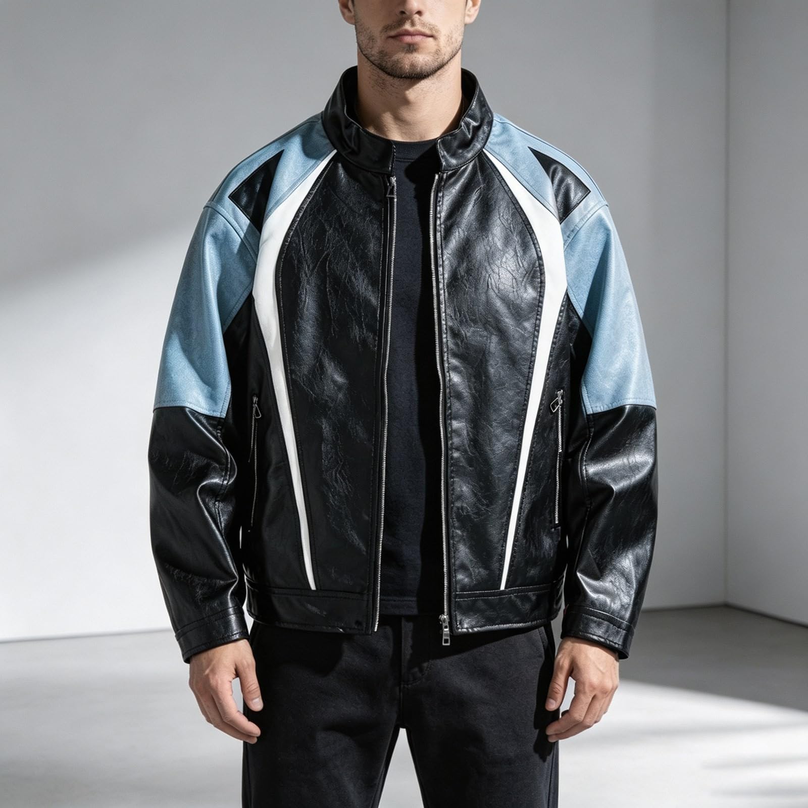 Jacket Lässige Herrenjacke mit Stehkragen, modernem Design, für den Alltag