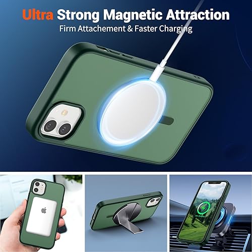 Miniatura 1006 de SUPFINE Funda magnética para iPhone 11 (compatible con MagSafe) (protección contra caídas de grado militar), translúcida mate a prueba de golpes