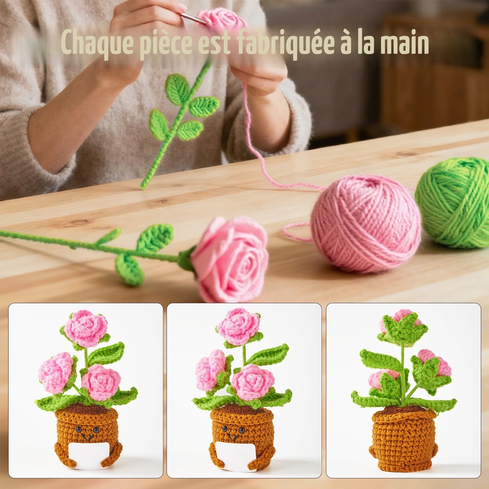 Cadeau Anniversaire Femme Personnalisé Rose Au Crochet Original Idee Motivation Positive 18 30 40 50 60 70 Ans