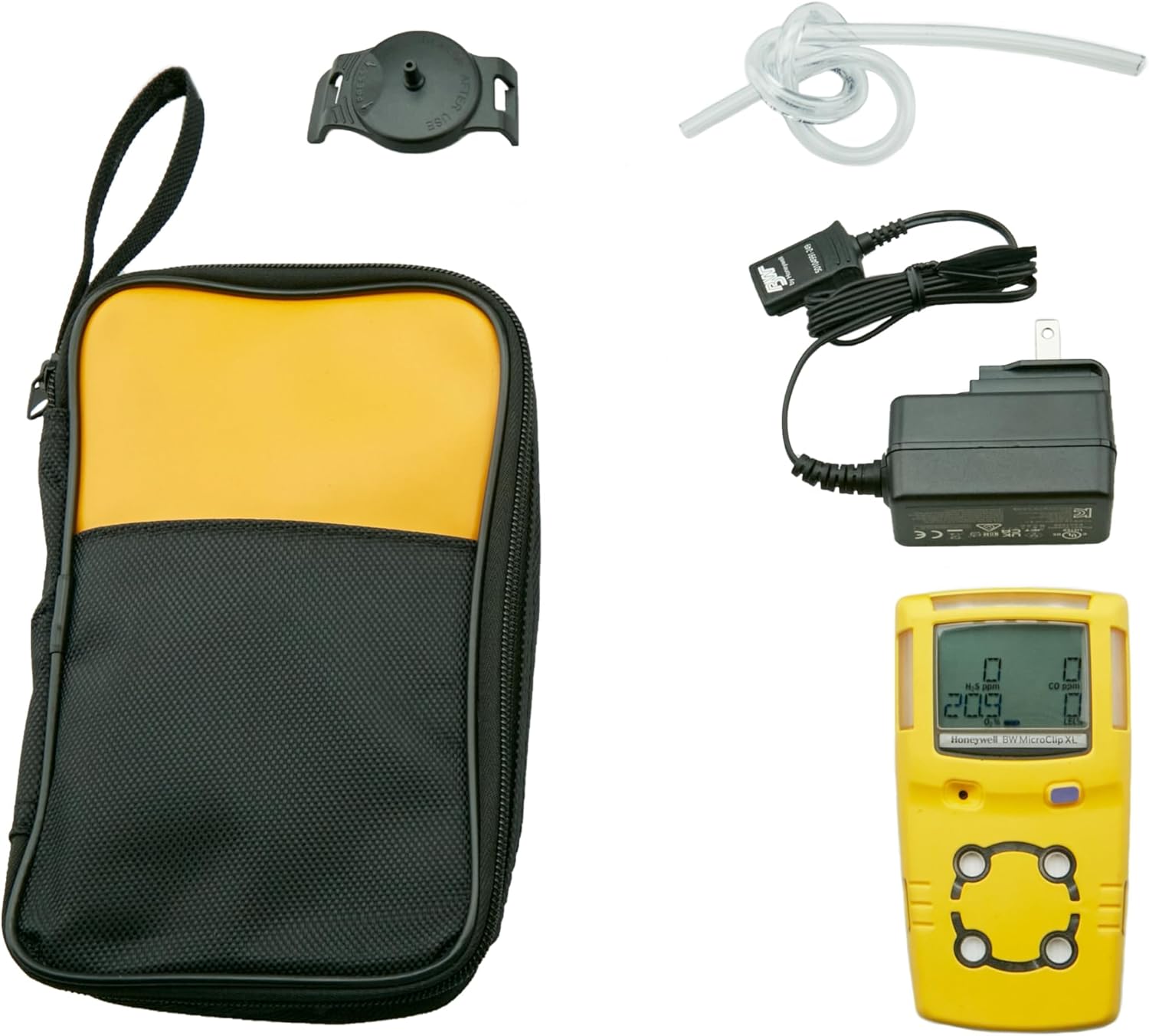Bundle Containing: BW Technologies MCXL-XWHM-Y – 4 Gas Detector, O2, CO, H2S, LEL, Portable, Long Runtime, IP68, and ITSPWR Carrying Case