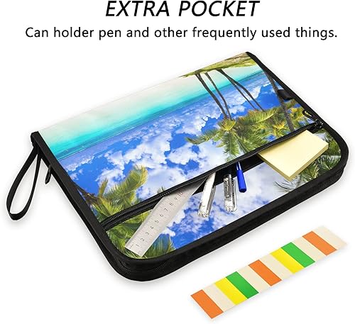 Miniatura 2 de susiyo Carpeta de archivos expansible de paisaje tropical Palm Beach, 13 bolsillos, organizador expansible para tamaño carta A4