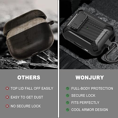 Miniatura 5 de Funda para Airpods Pro 2 con kit de limpieza, carcasa resistente militar para Air Pod Pro 2 para hombres con llavero a prueba de golpes para AirPod