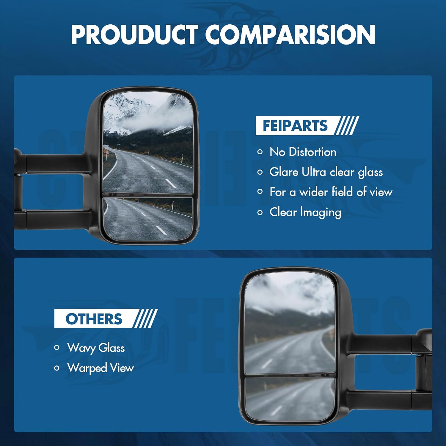 Towing Mirrors Fit for 1988-2000 for Chevy/for GMC 1988-2001 for Chevy/for GMC C3500 1992-1999 for Chevy/for GMC Suburban 1992-2000 for Chevy Tahoe for GMC Yukon Tow Mirrors Manual Black