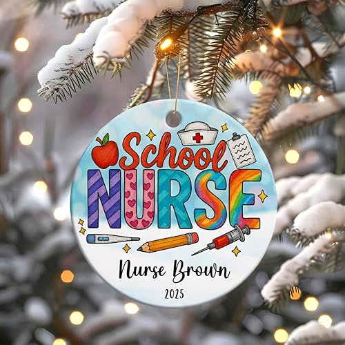 Vista 48 de Adorno de cerámica personalizado para la segunda Navidad del bebé, vaca lechera Feliz Navidad 2025, regalo personalizado para los amantes