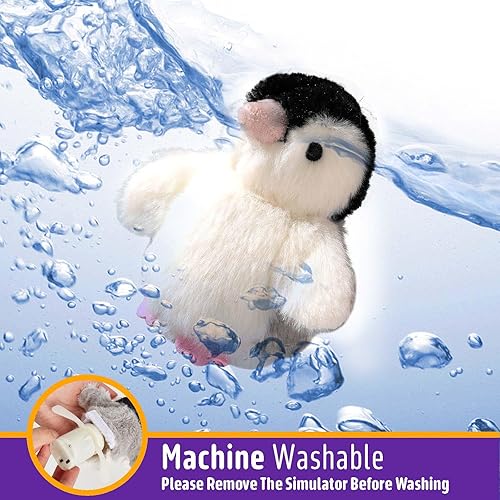 Miniatura 7 de Juguete Interactivo para Gatos Recargable con Pingüino que Pía Automáticamente, Juguete para Gatos con Forma de Pájaro Infundido con Hierba Gatera