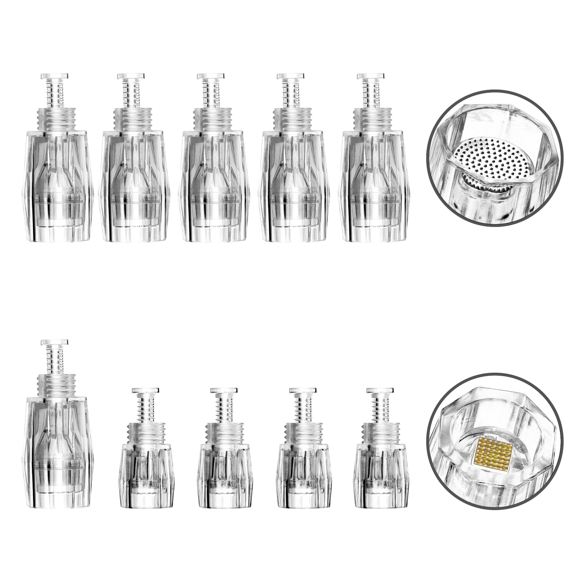 Xahpower 10 Pcs Microneedling Pen Replacement Cartridges, Dermapen Nano-3D/Nano Round Needle Cartridges, Individually and Sealed Bags