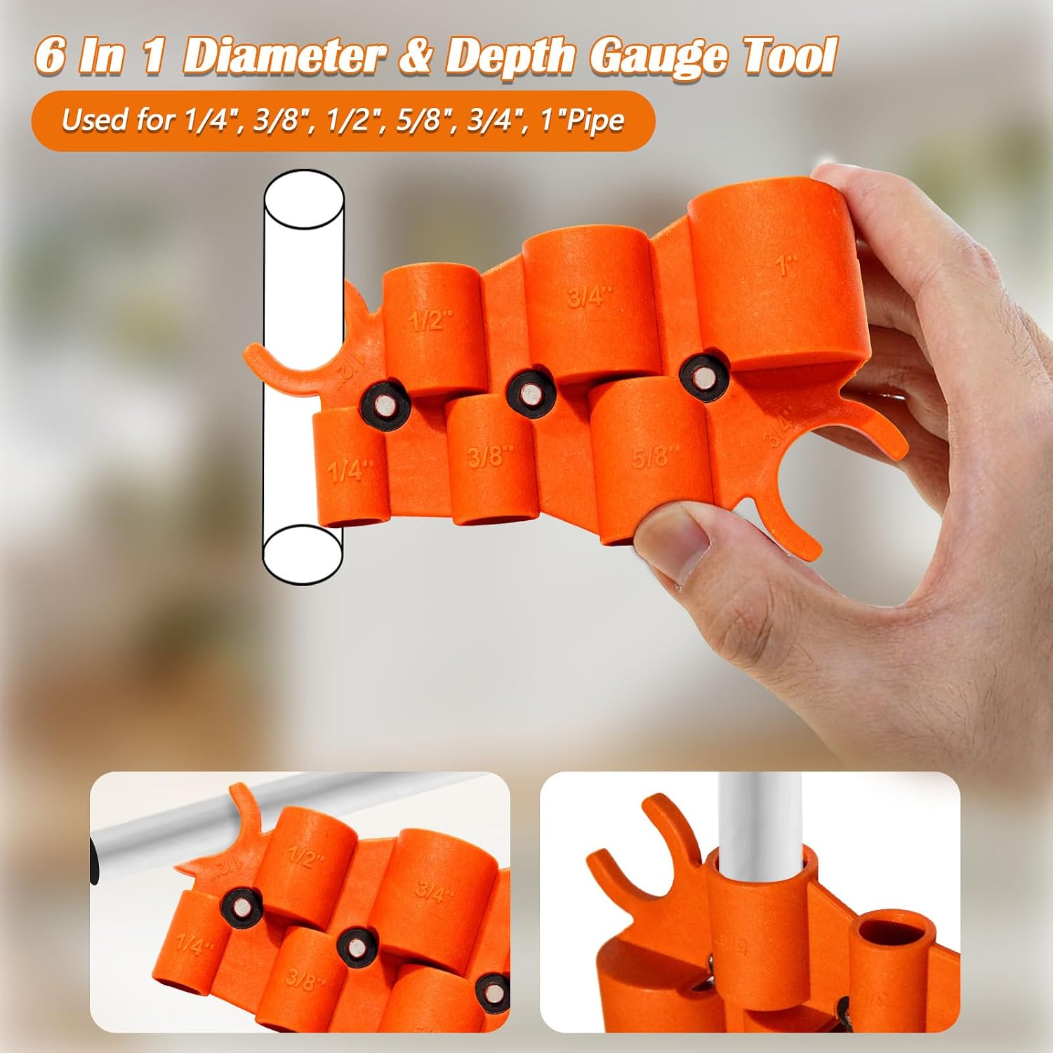 1/4'' - 1'' Pipe Depth Gauge and 3/16" to 1-1/2" Deburring Reamer Tool Kit