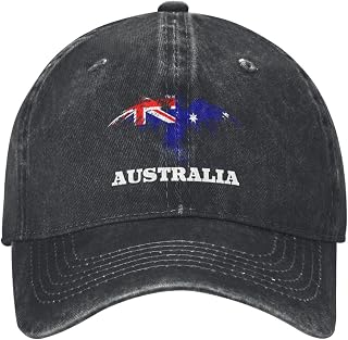Most Beautiful Eagle Australia Flag Washed Cotton Baseball Cap Adjustable Denim Fishing Hat Outdoors Golf Sun Caps Black Men Women Trucker Hats