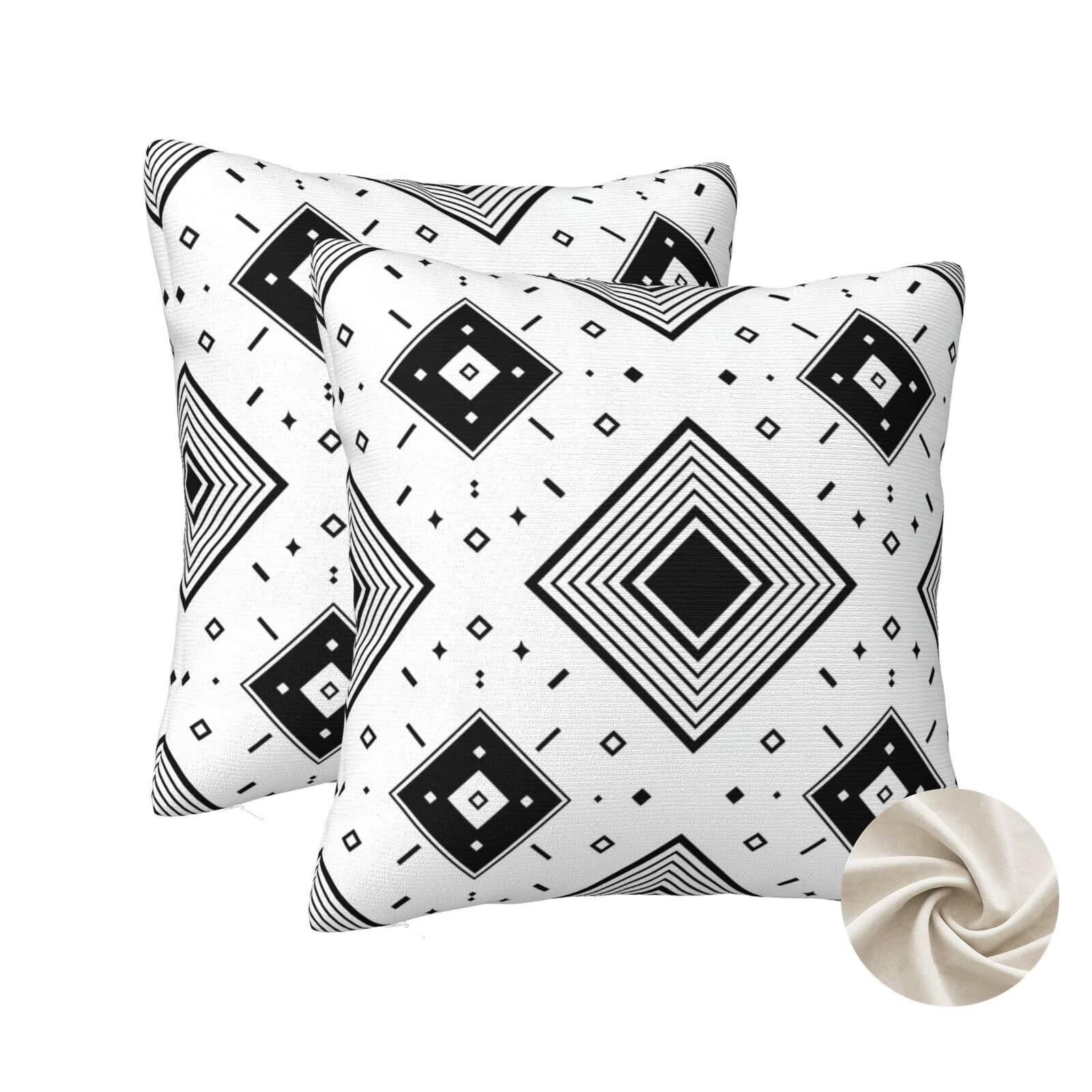 Housses de coussin 60x60 cm lot de 2 à motif géométrique moderne pour canapé et lit