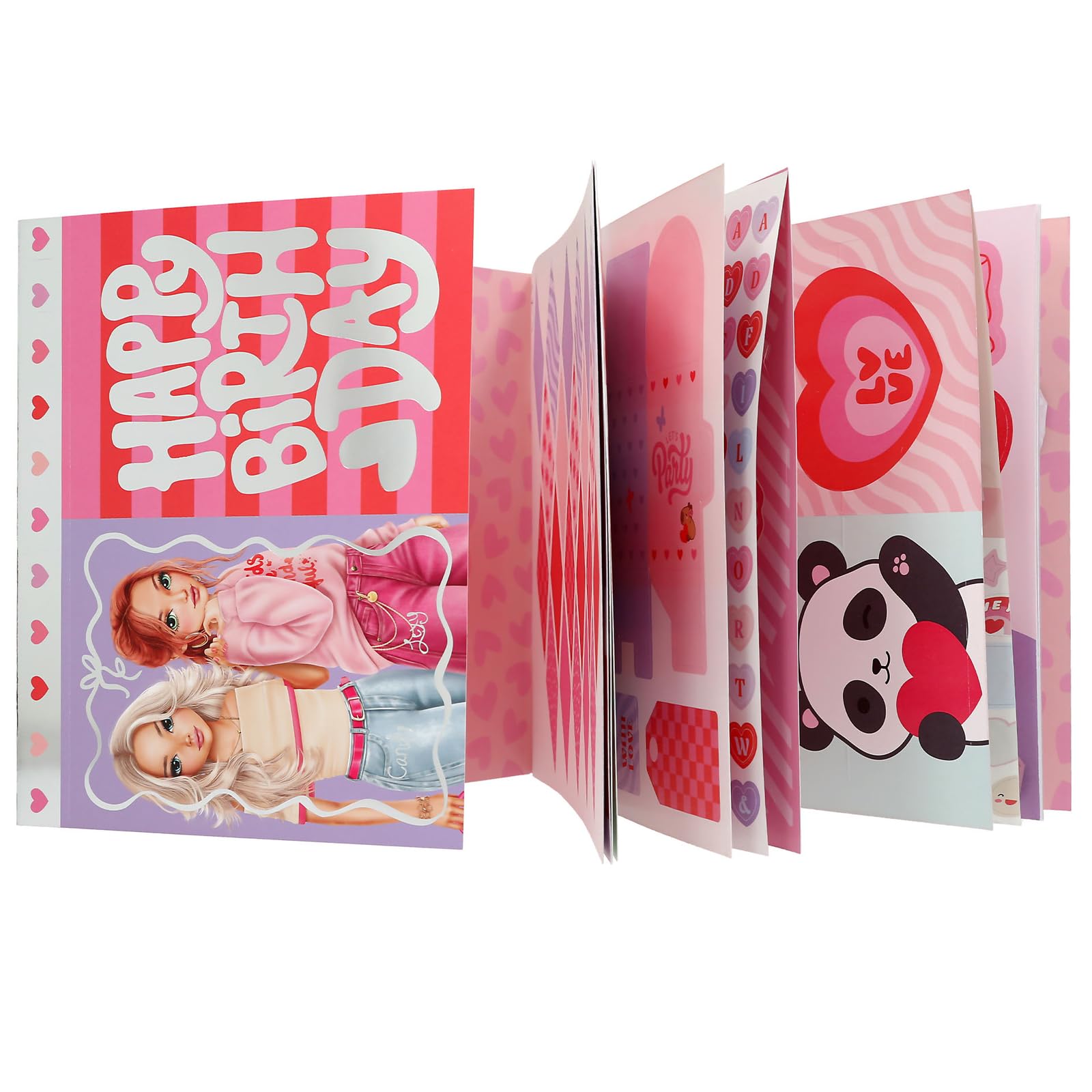 Depesche 13730 TOPModel - Set de Libro Creativo DIY Paper Fun con 32 páginas de Colores para Hacer Manualidades y diseñar Cartas, Postales y Mucho más. Incluye 2 Hojas de Pegatinas. - 3