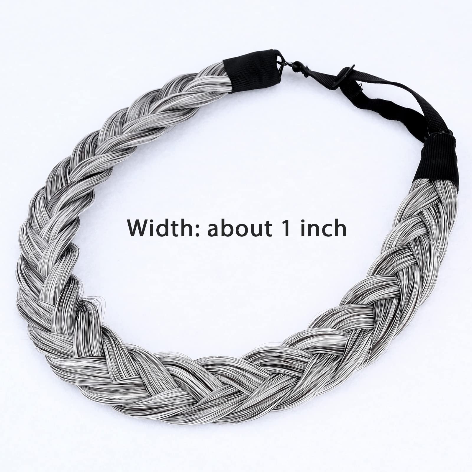 Gledola 2 Strands Fishtail Plaited Braids Headband Braided Synthetic Hair Elastic Stretch, Hair Accessory for Bride Women - Image 3