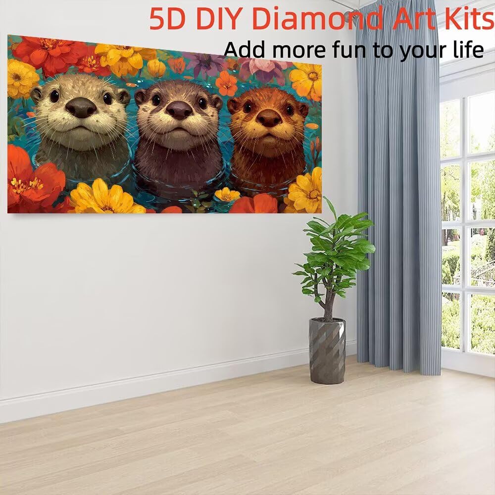 Zestawy do malowania diamentowego dla dorosłych 5D DIY Diamentowa sztuka Wydra DIY Dorośli Gem Art Zestawy Pełne Haft krzyżykowy Puzzle Kreskówki Prezent Akcesoria dla początkujących Malarstwo