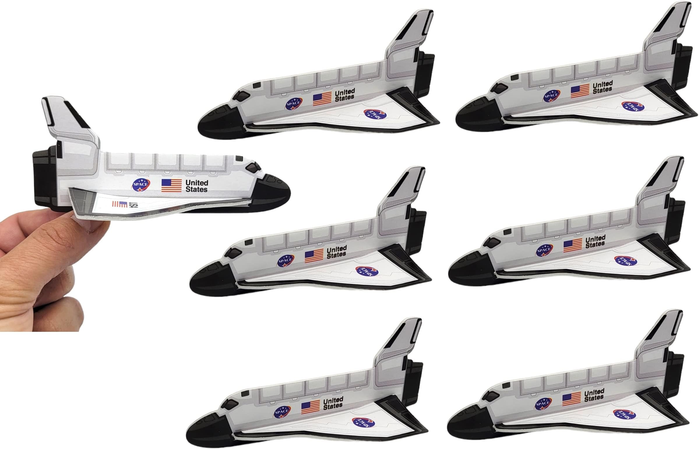 Zugar Land Space Shuttle Foam Gliders (5") Outer Space Cosmos Flying Toys. Plane Fun Jet (Six Gliders)