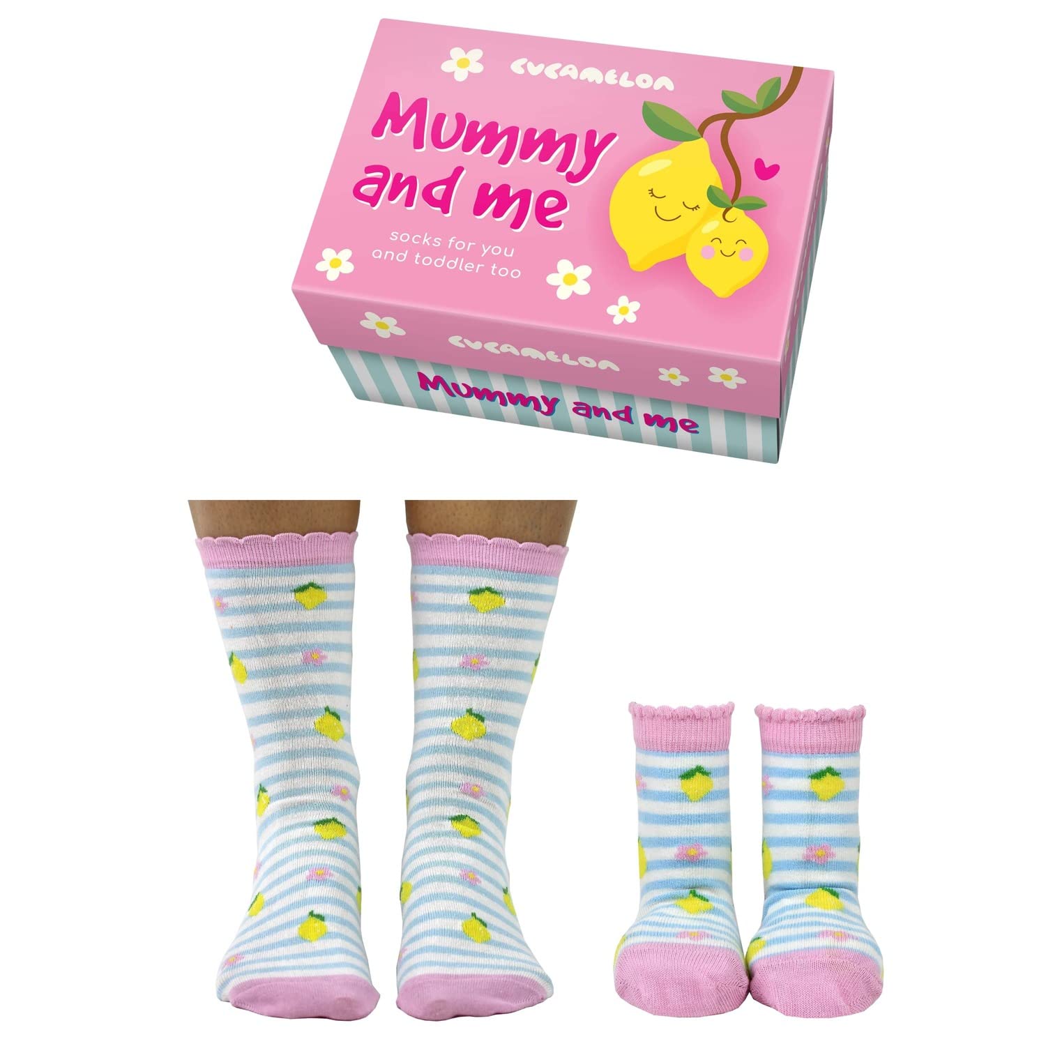 Cucamelon Mama Lemon Socks for Mother and Child (2 Pairs) - Stocking