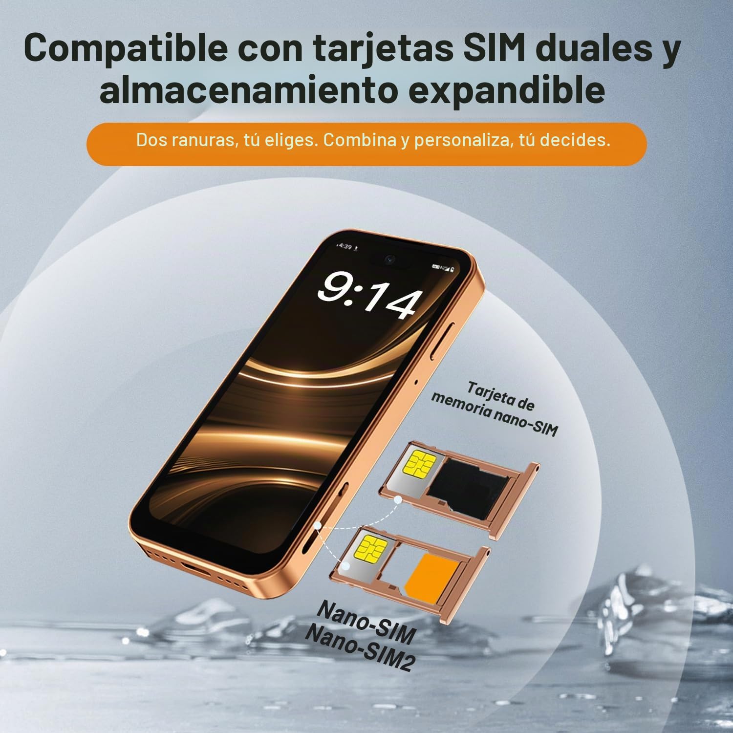 Mini Smartphone, Liberado 4G, Pantalla 3,88 Pulgadas, Android 12, Batería 1950mAh, Teléfono para Niños y Estudiantes, Doble SIM, Reconocimiento Facial (Negro, 4G)
