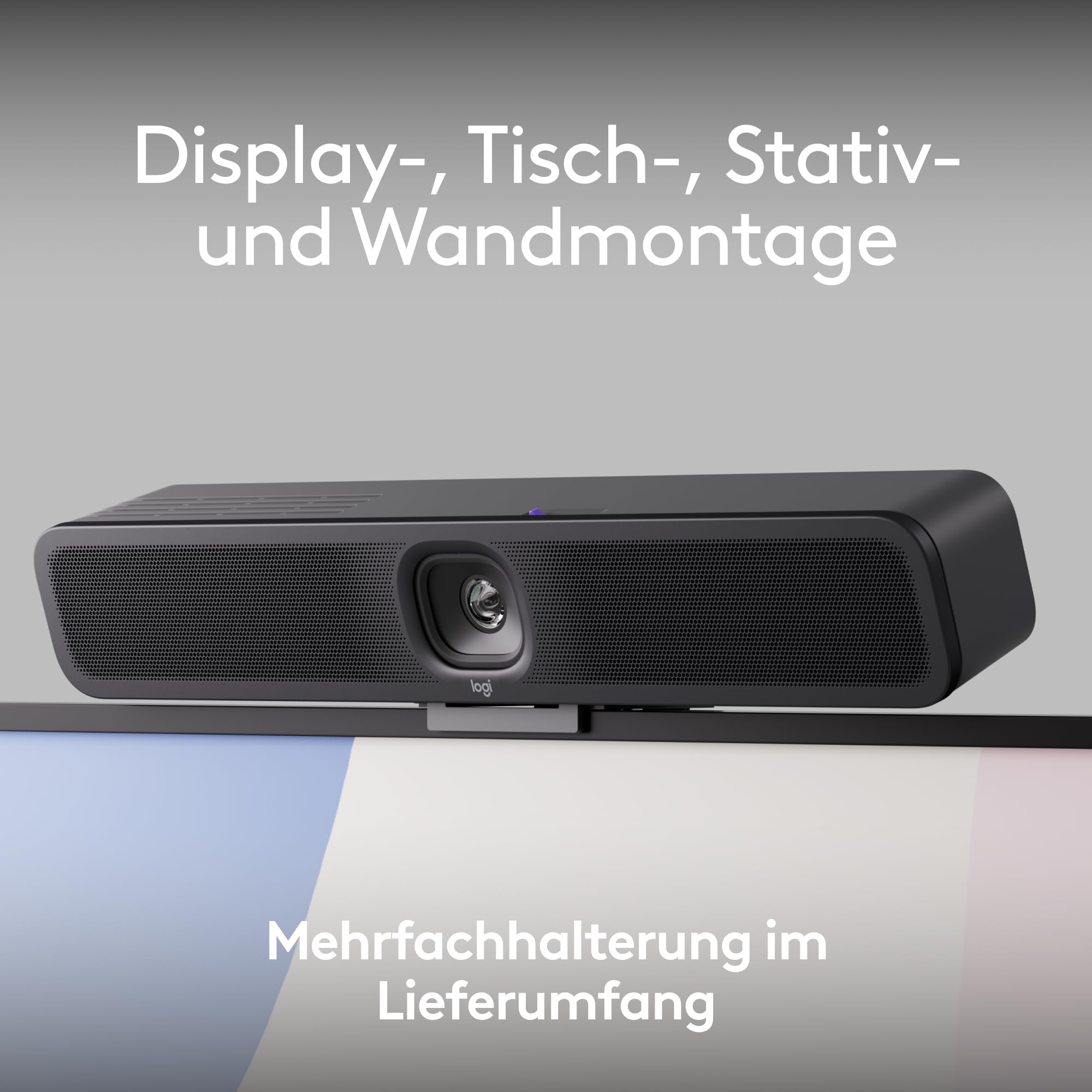 Logitech MeetUp 2 All-in-one USB Conference Room Camera, Compact Video Bar with Built-in AI Functions Works with Microsoft Teams, Zoom Rooms, Google Meet and More