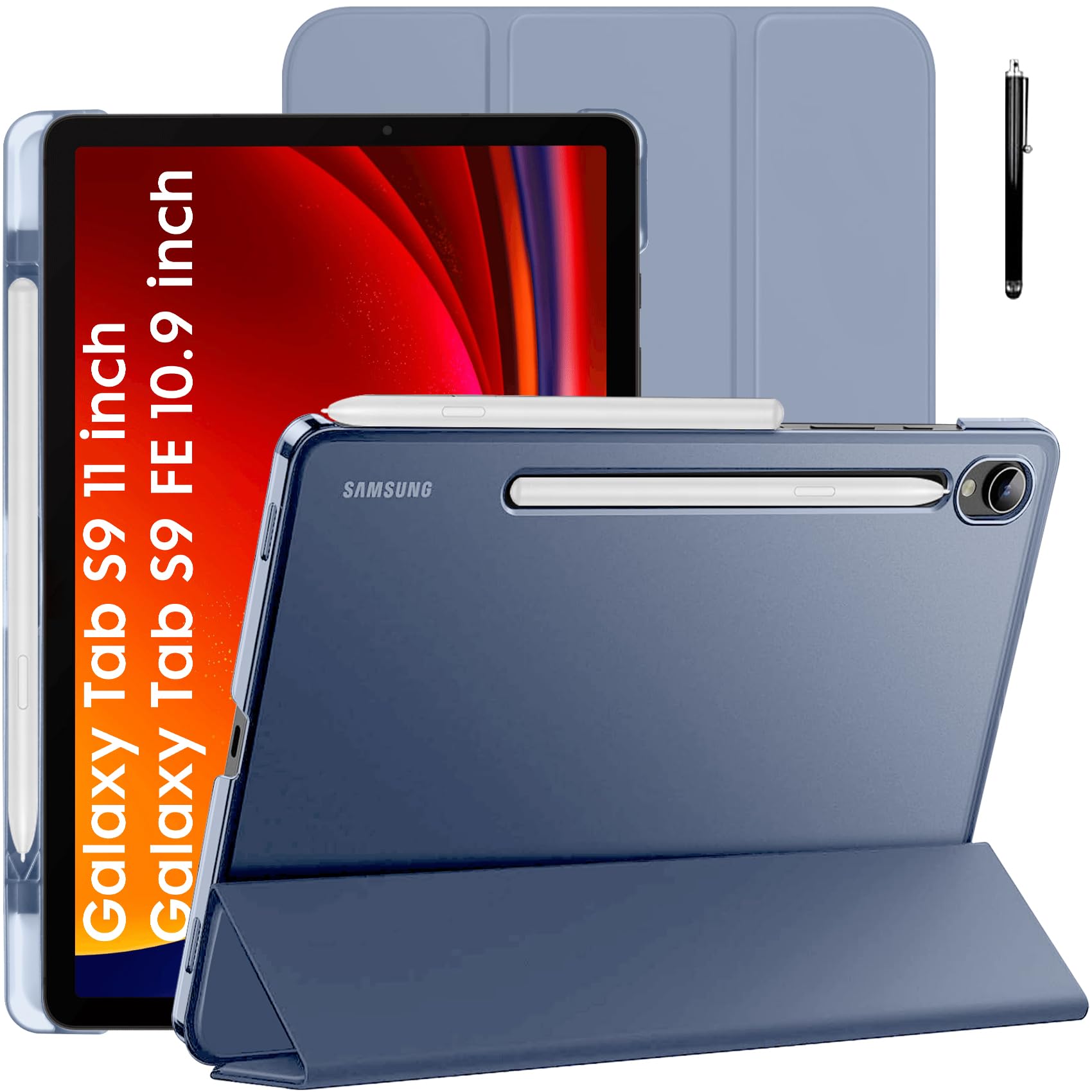 Robustrion Cover for Samsung Tab S9 11 inch/Tab S9 FE Cover Case 10.9 inch, Translucent Back with [S Pen Holder] for Samsung Galaxy Tab S9 Tablet/Tab S9 FE Tablet Cover [Auto Sleep Wake] - Lavender (B0CZP9MB7K) Amazon Price History, Amazon Price Tracker