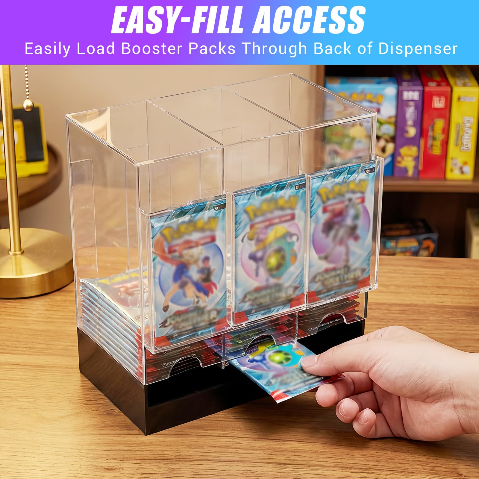 3 Slot Booster Pack Dispenser con Base Nera