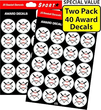 SportStar Baseball/Softball Helmet Award Decals 40 Stickers