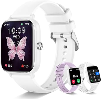 Smart Watch for Women with Bluetooth Call/Read Messages, 1.83" Activity Trackers with 100+ Sports Modes, Step Counter, Heart Rate Monitor, Sleep Tracker, Smartwatch Compatible Android iOS, White